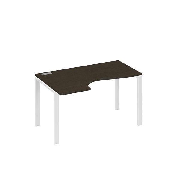 Стол эргономичный левый "Классика" на металлокаркасе UNO A4 А4 Б1 043 БП венге / металлокаркас белый - Вид 1