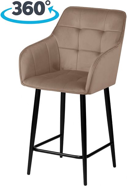 Комплект полубарных поворотных кресел Мони К, Confetti latte/черный, 2 шт. - Вид 1