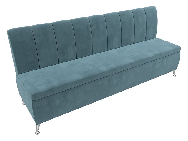 Кухонный прямой диван Кантри (полностью велюр бирюзовый) - Вид 5