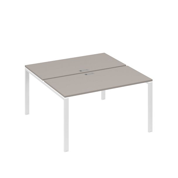 Рабочая станция на металлокаркасе UNO (2х140) A4 А4 Б1 174 БП мокко премиум / металлокаркас белый - Вид 1