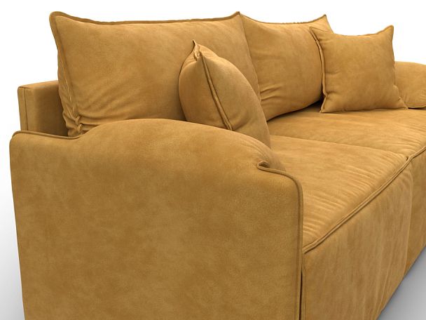 Диван прямой модульный Лига-106 Велюр желтый - Вид 4