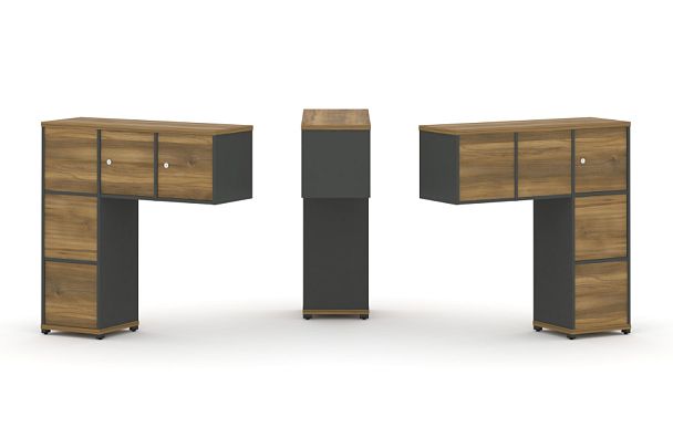 Concept Надставка низкая CN.DNN-006 Сандал Янтарный/Антрацит/Металл Антрацит 1099*365*1130 - Вид 1