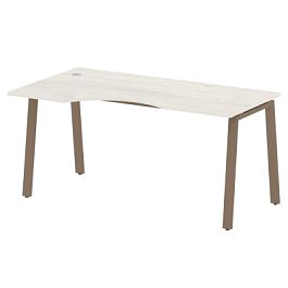 Metal System Стол криволинейный левый на А-образном м/к БА.СА-1 (L) Дуб наварра/Мокко металл 1600*900*750 - Фото предпросмотра