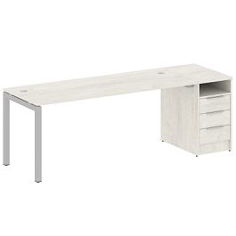 Metal System Quattro Р. ст. с тумбой на П-образном м/к 50БП.РС-СТП-1.5 Дуб наварра/Серый металл 2212*720*750 - Фото предпросмотра