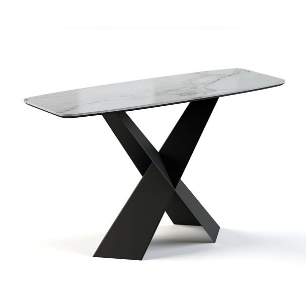 Консоль Tyler 130 керамика глянцевая, белая - Вид 1