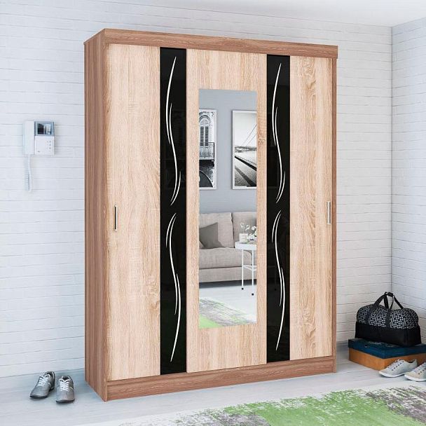 Шкаф-купе Уют Люкс (1600*2215*560) ясень шимо/дуб сонома - Вид 1