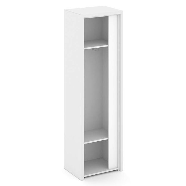 Корнер Гардероб узкий COR.GB-1 (L) Белый Бриллиант/Белый 600*450*2000 - Вид 2