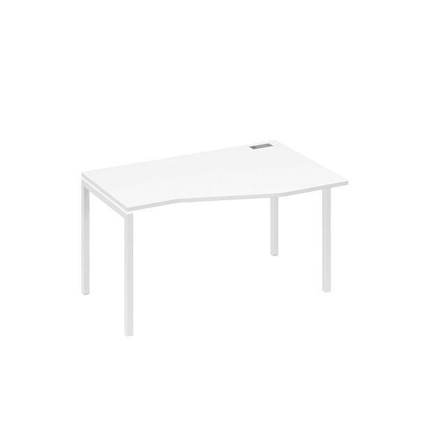 Стол эргономичный правый "Техно" на металлокаркасе DUE A4 А4 Б2 064 БП белый премиум / металлокаркас белый - Вид 1