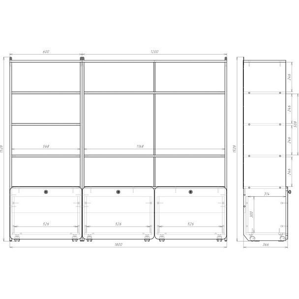 Стеллаж Незнайка, цветной - Вид 3