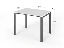 UNITY РМС7-10 БЕЛЫЙ Стол на металлокаркасе прямой 1000х700х750 - Фото предпросмотра