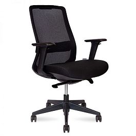 Кресло офисное / Como LB black / черный пластик / черная сетка / черная ткань - Фото предпросмотра