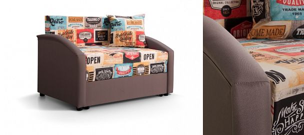 Диван "Даня" 1000 Жакард Медиум Лейбл / Нео димроуз - Вид 1