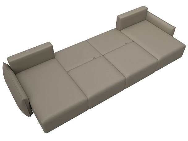 Диван П-образный Лига-051 НПБ Лонг Экокожа бежевый - Вид 9