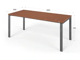 UNITY РМС8-18 ОРЕХ ИТАЛЬЯНСКИЙ Стол на металлокаркасе прямой 1800х800х750 - Фото предпросмотра