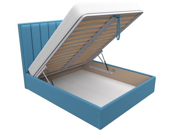 Кровать интерьерная Афродита 160 Рогожка голубой - Вид 6