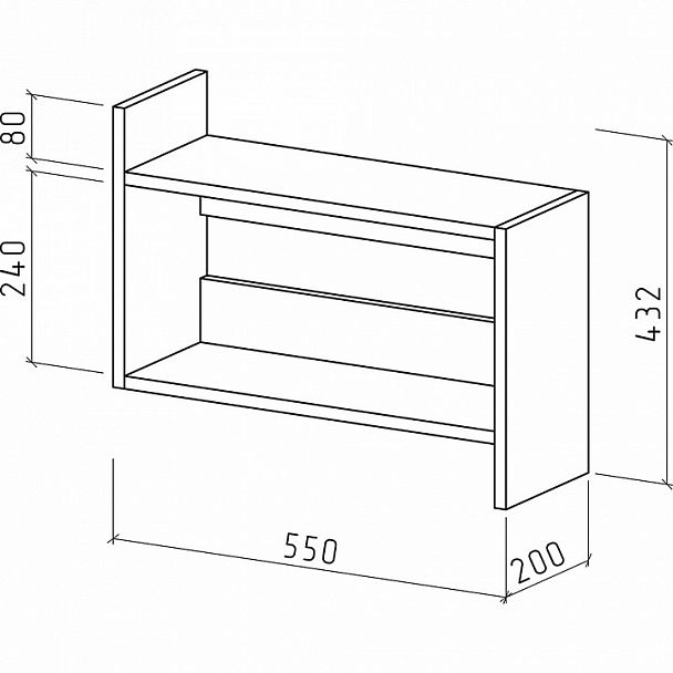 Полка навесная Лайт-41 - Вид 2