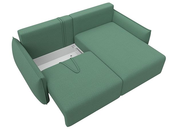 Диван угловой Лига-051 НПБ угол универсальный Рогожка зеленый - Вид 7