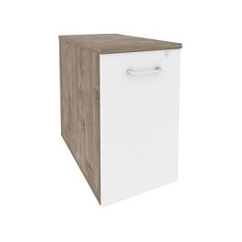 Onix Тумба низкая выдвижная приставная/опорная O.VTPO-1.8 Тиквуд темный/Белый бриллиант 432*800*750 - Фото предпросмотра