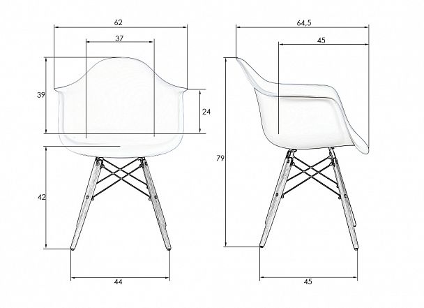 Стул обеденный DOBRIN DAW (ножки светлый бук, цвет сиденья чёрный) - Вид 9