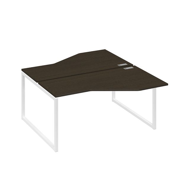 Рабочая станция со столами Техно (2х160) каркас QUATTRO A4 А4 Б4 188 БП венге / металлокаркас белый - Вид 1