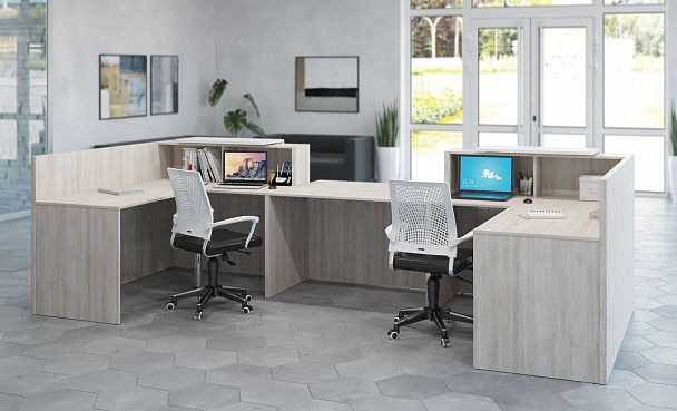 Элемент ресепшн прямой Salute 120x70x105 орех - Вид 4