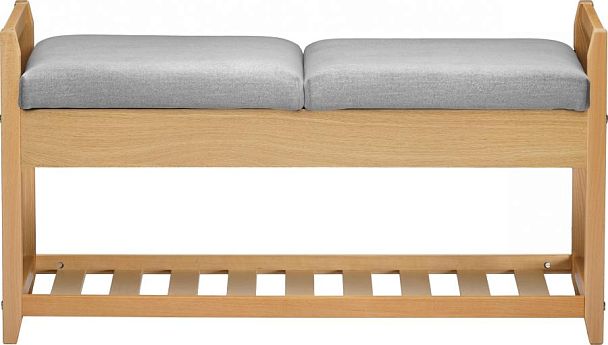 Обувница деревянная Вудсен Натуральный/Светло-серый велюр - Вид 2