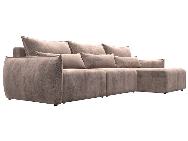 Диван угловой Лига-051 НПБ Лонг угол универсальный Велюр бежевый - Вид 3