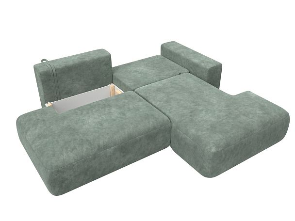 Диван угловой Лига-036 НПБ Модерн правый угол Велюр зеленый - Вид 8