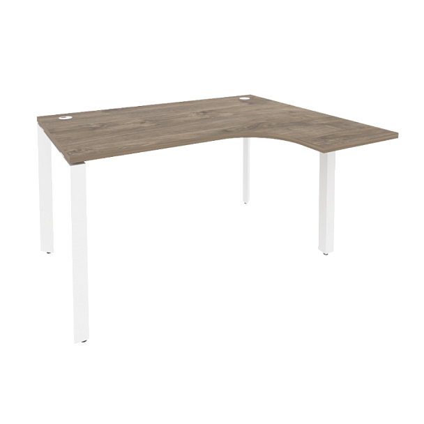 Onix Стол эргономичный правый на П-образном м/к O.MP-SA-3 (R) Тиквуд темный/Белый металл 1380*1180*750 (800/460) - Вид 1