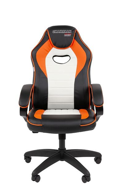 Кресло Chairman game 16 Россия экокожа черный/оранжевый/белый - Вид 2