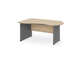 БЕРЛИН / BERLIN Стол асимметричный левый 1800х1200х740 Акация/Серый - Фото предпросмотра