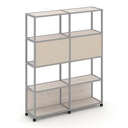 Shelf Mobile Стеллаж 5 уровней 2 секции VR.LT-STK-513.12 Денвер Светлый/Металл Серый/W-04 2370*400*2000 - Фото предпросмотра