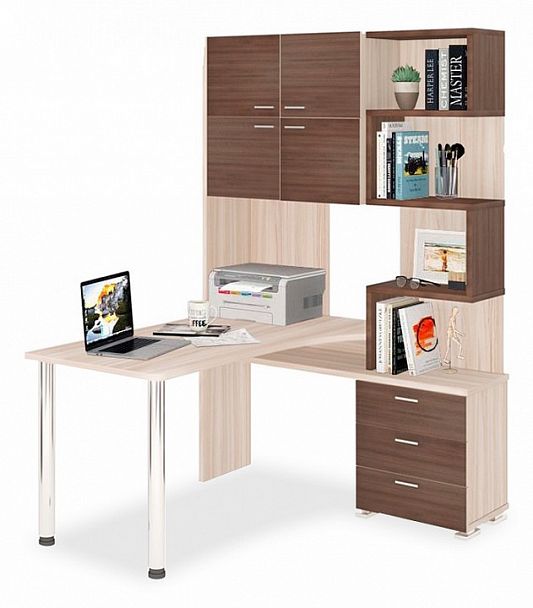 Стол компьютерный Домино СР-500М/140 Карамель/Шамони правый - Вид 1