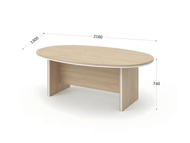 БЕРЛИН / BERLIN Конференц-стол составной 2160х1300х740 Акация/Белый - Вид 2
