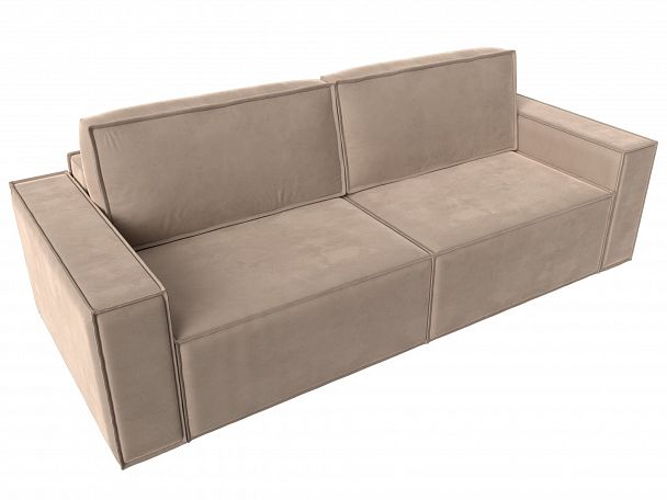 Диван прямой Куба (полностью велюр бежевый) - Вид 5