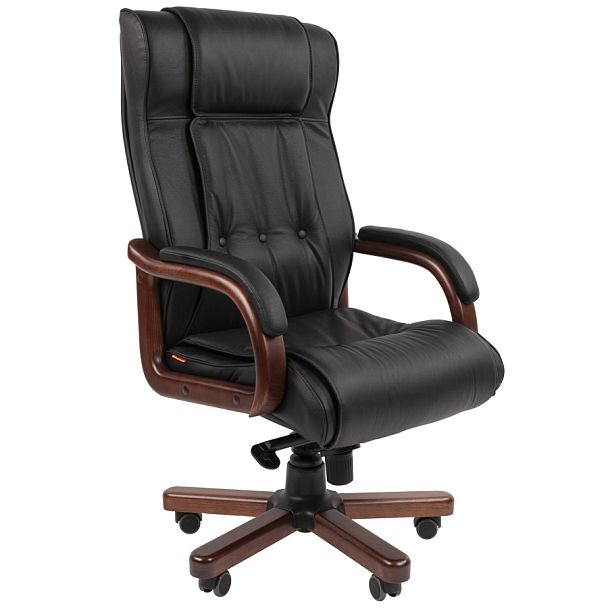 Кресло CHAIRMAN 653, натуральная кожа/экокожа - Вид 1