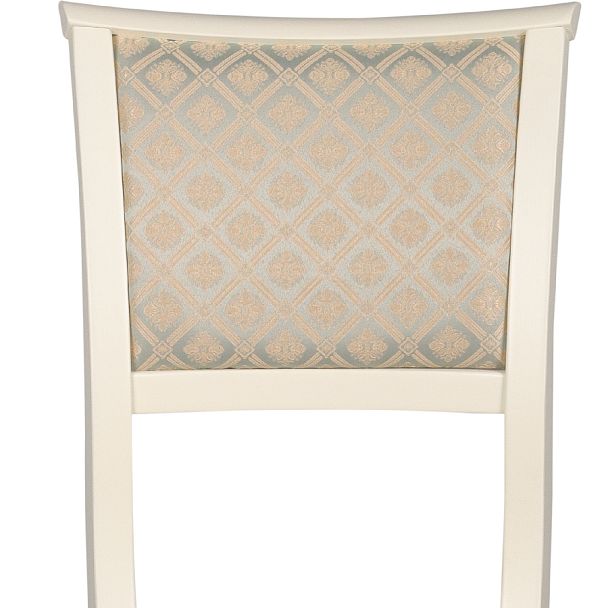 Комплект деревянных стульев с мягким сиденьем Камир Слоновая кость/Бирюзовый жаккард, 4 шт. - Вид 7