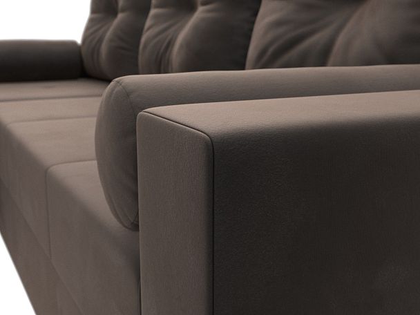 Диван угловой Верона Лайт угол левый (полностью велюр коричневый) - Вид 4