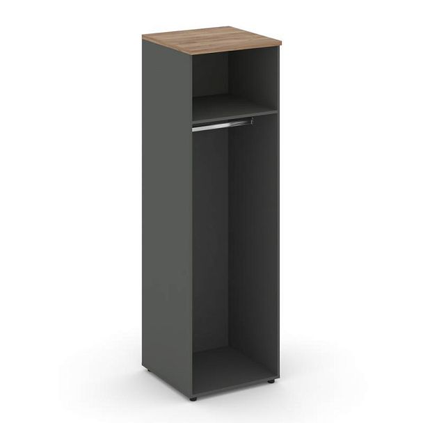 Стайл Проджект Гардероб узкий глубокий SN.GB-002 Антрацит/Дуб Табак/Черный Ручки 600*600*1982 - Вид 2