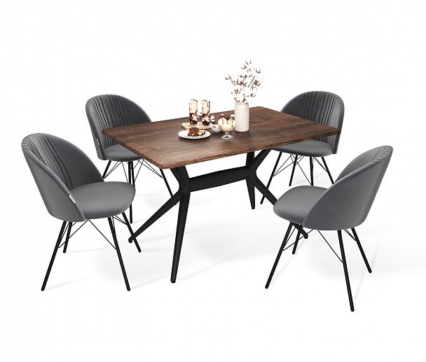 Обеденная группа Sheffilton SHT-DS191 палисандр/черн./угольно-серый/черн.муар - Вид 2