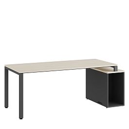 Стол на опорной тумбе Tess 180x80x75 дуб шамони светлый - Фото предпросмотра