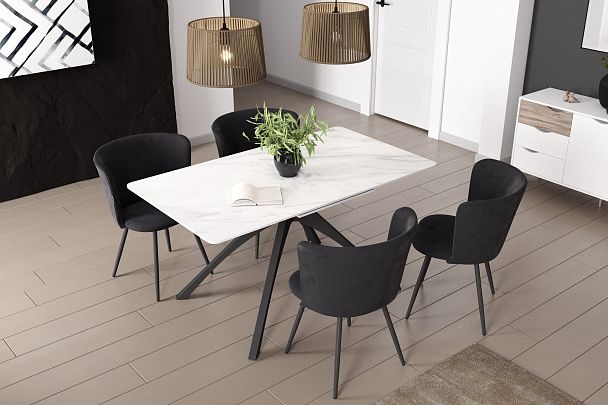 Стол раскладной Sheffilton SHT-T76 белый мрамор/черный - Вид 9
