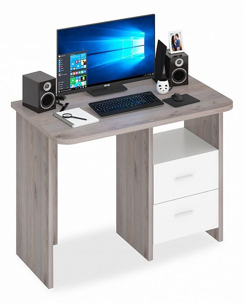 Стол письменный Домино Lite СКЛ-Прям100Р Белый/Нельсон - Вид 1