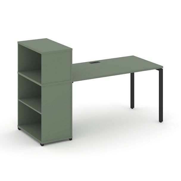 Concept Стол рабочий с опорным стеллажом с надставкой низ. CN.SP-211 Кобо/Металл Черный 1800*720*1140 - Вид 1