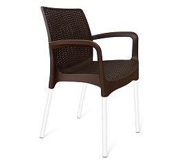 Стул Sheffilton SHT-S68 коричневый/белый муар - Фото предпросмотра