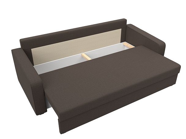 Диван прямой Лига-009 Рогожка коричневый - Вид 7