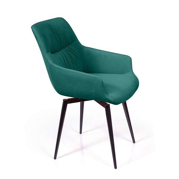 Стул Jordan поворотный 90 градусов, функция возврата, антишум, бархат зеленый 19 - Вид 5