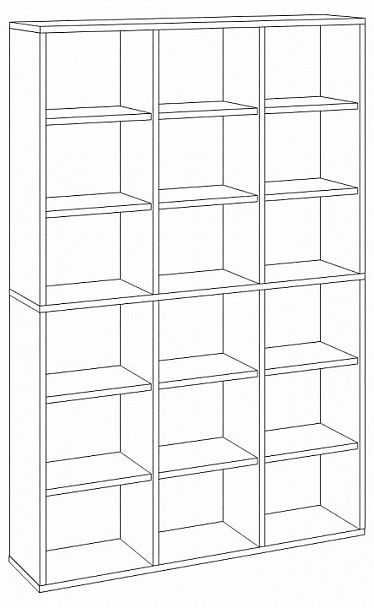 Шкаф книжный Домино СУ(ш3в2)+6ФГ Карамель - Вид 2