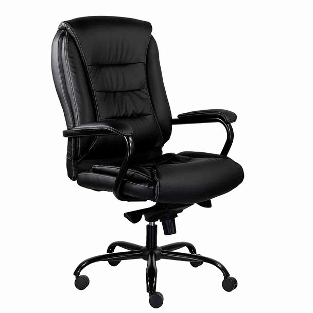 Кресло офисное "Ровер" CH-708, усиленное, НАГРУЗКА до 150 кг, экокожа, черное - Вид 3