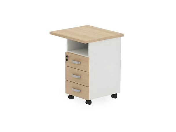 БЕРЛИН / BERLIN Тумба приставная правая 650х580х740 Акация/Белый - Вид 1